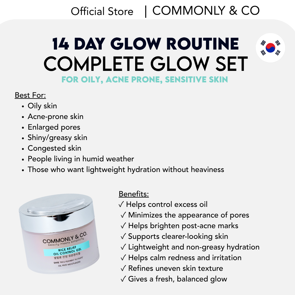COMPLETE GLOW SET ( FOR OILY, ACNE PRONE , SENSITIVE SKIN ) " 14 DAY GLOW ROUTINE "