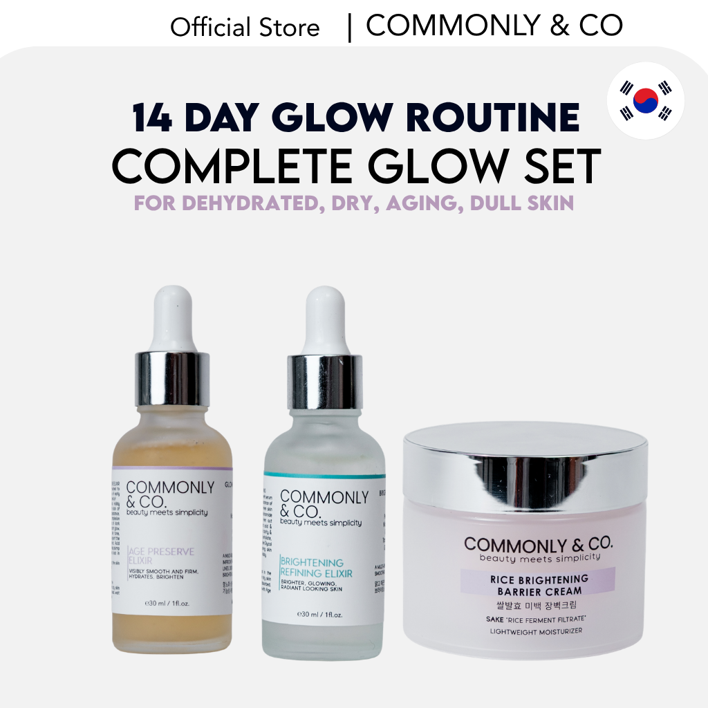 COMPLETE GLOW SET ( FOR DEHYDRATED , DRY, AGING SKIN ) " 14 DAY GLOW ROUTINE "