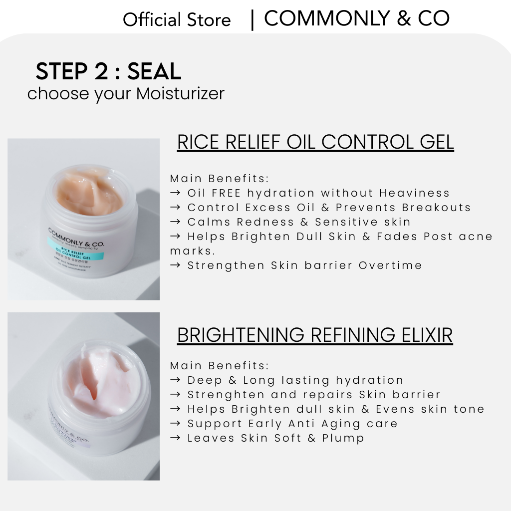 COMMONLY & CO. 14 DAY GLOW ROUTINE SET BRIGHTENING , ACNE CARE, HYDRATION , OILY, DRY, SENSITIVE
