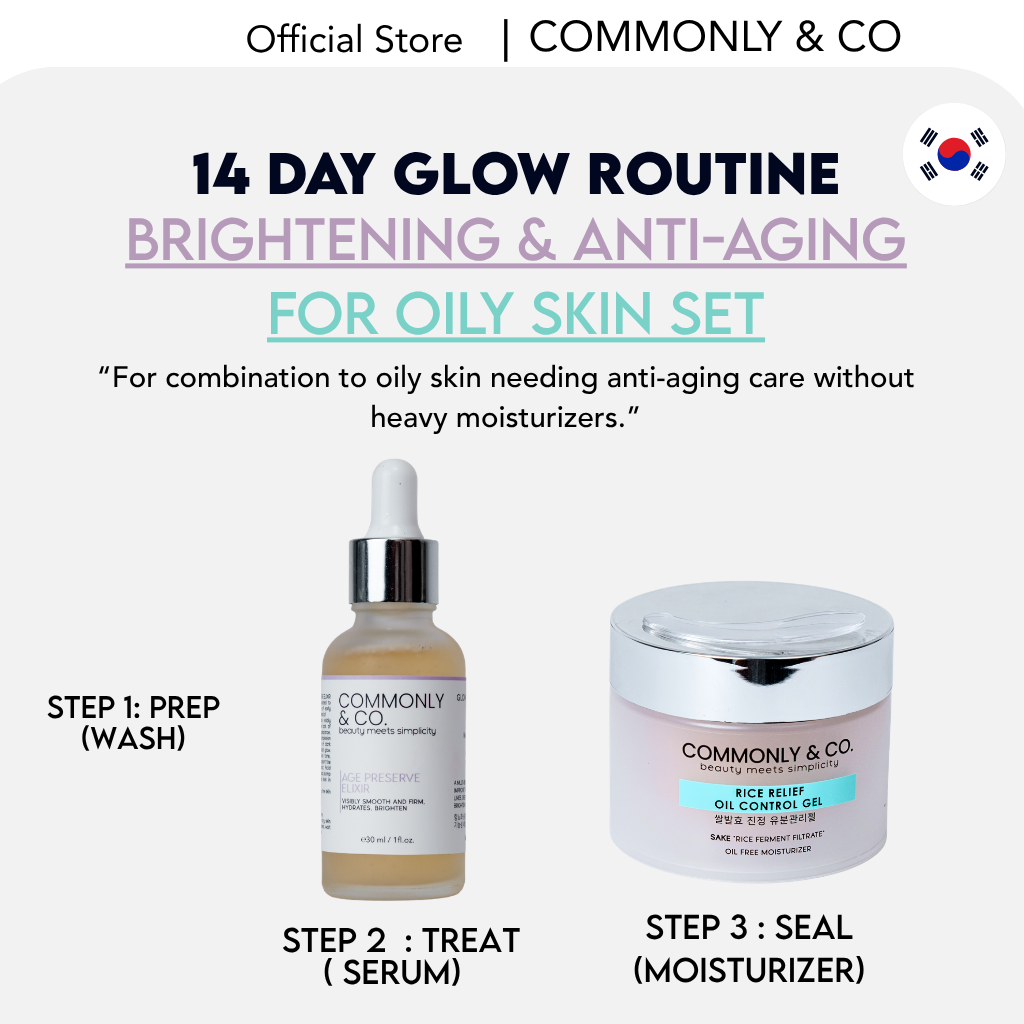 BRIGHTENING, ANTI AGING FOR OILY SKIN SET " 14 DAY GLOW ROUTINE "