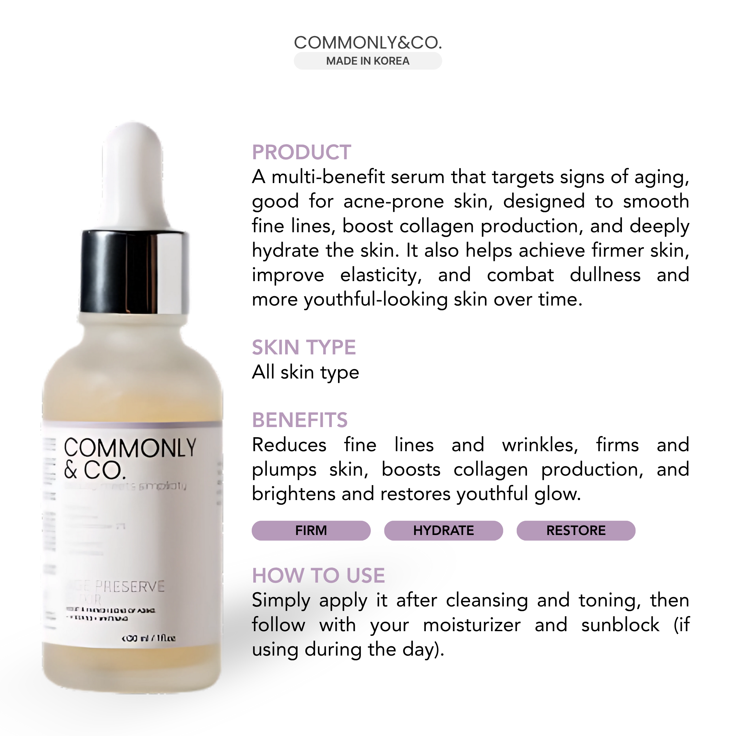 Commonly & Co. Age Preserve Elixir